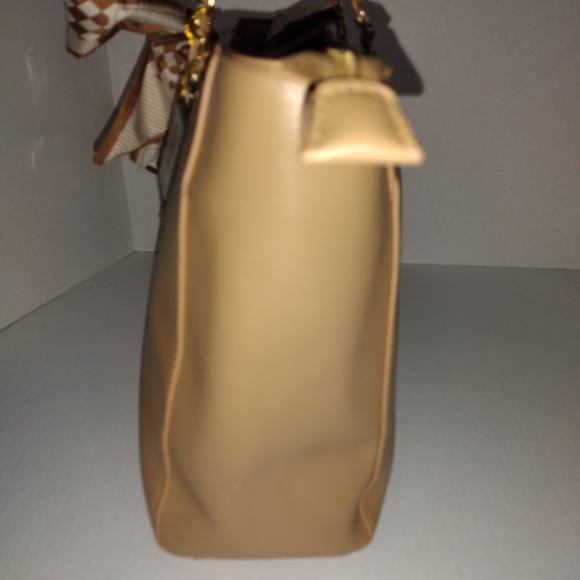 bebe Tan Tote Bag with Chain Straps - Picture 5 of 15